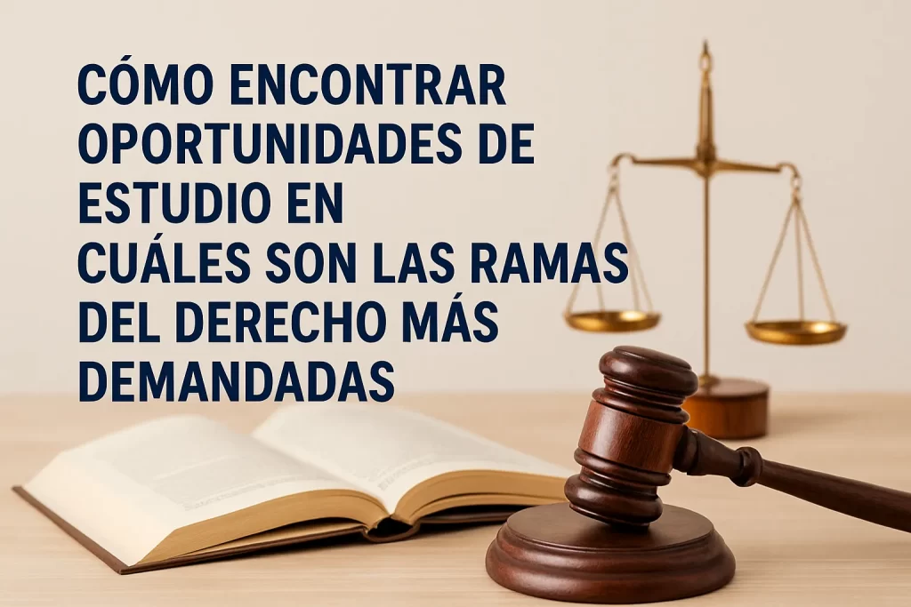 cómo encontrar oportunidades de estudio en Cuáles son las ramas del Derecho más demandadas