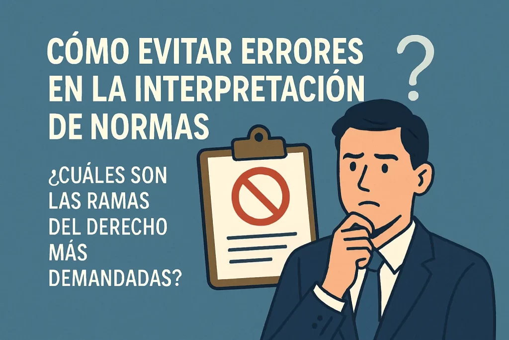 cómo evitar errores en la interpretación de normas Cuáles son las ramas del Derecho más demandadas