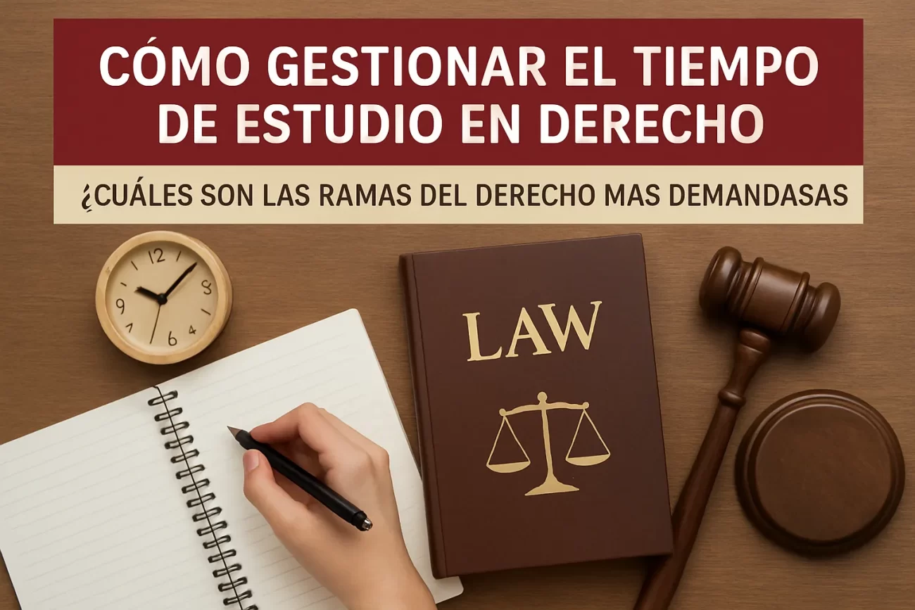 cómo gestionar el tiempo de estudio en Derecho Cuáles son las ramas del Derecho más demandadas