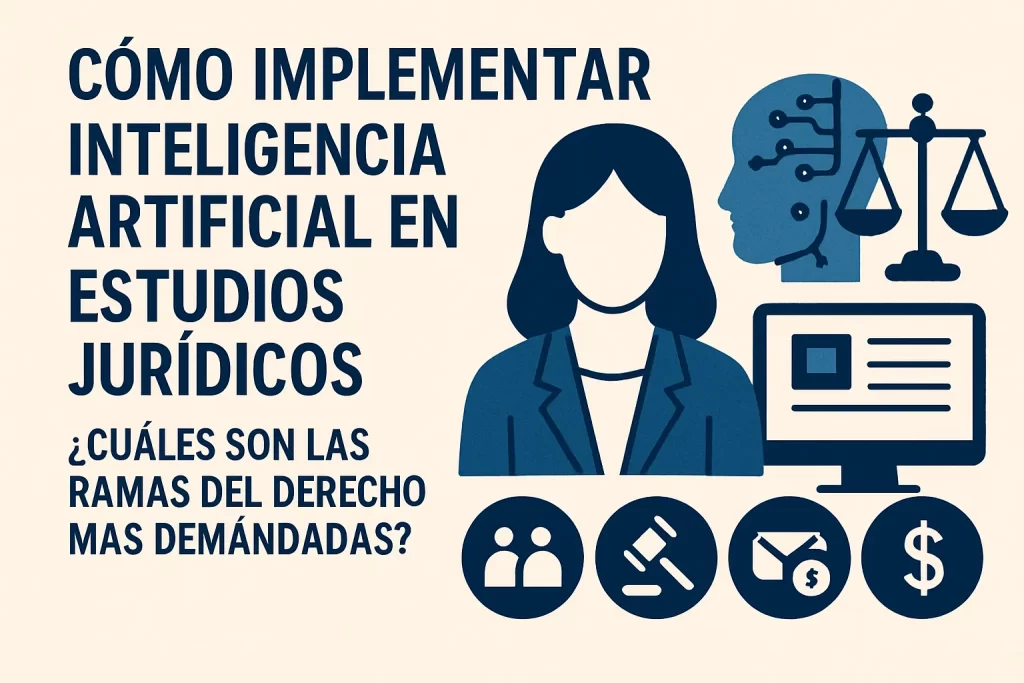 cómo implementar inteligencia artificial en estudios jurídicos Cuáles son las ramas del Derecho más demandadas