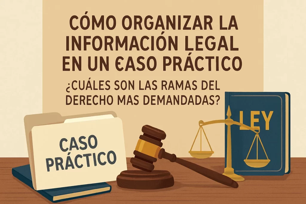 cómo organizar la información legal en un caso práctico Cuáles son las ramas del Derecho más demandadas