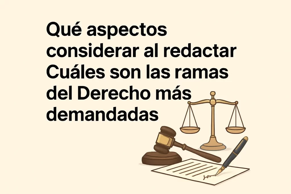 qué aspectos considerar al redactar Cuáles son las ramas del Derecho más demandadas