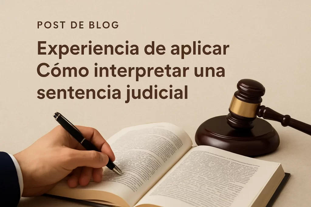experiencia de aplicar Cómo interpretar una sentencia judicial