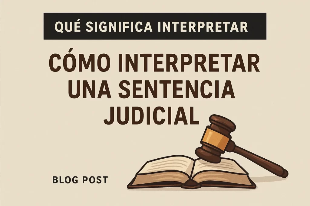 qué significa interpretar Cómo interpretar una sentencia judicial