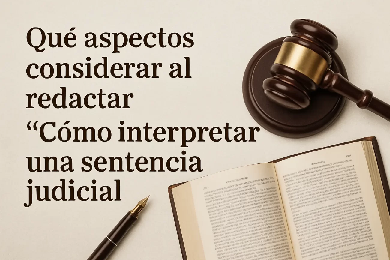 qué aspectos considerar al redactar Cómo interpretar una sentencia judicial