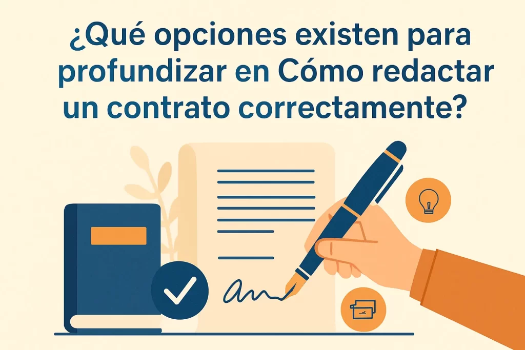 qué opciones existen para profundizar en Cómo redactar un contrato correctamente