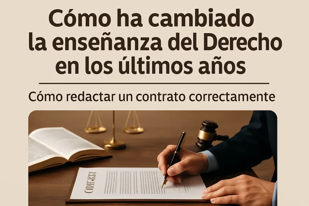 cómo ha cambiado la enseñanza del Derecho en los últimos años Cómo redactar un contrato correctamente