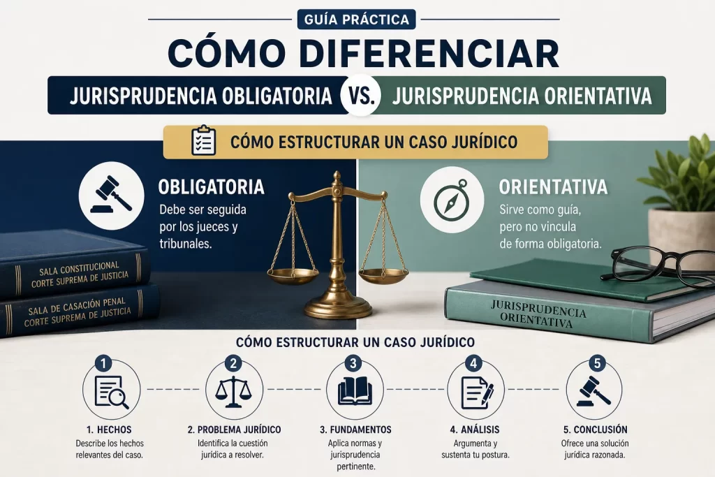 cómo diferenciar jurisprudencia obligatoria de orientativa Cómo estructurar un caso jurídico