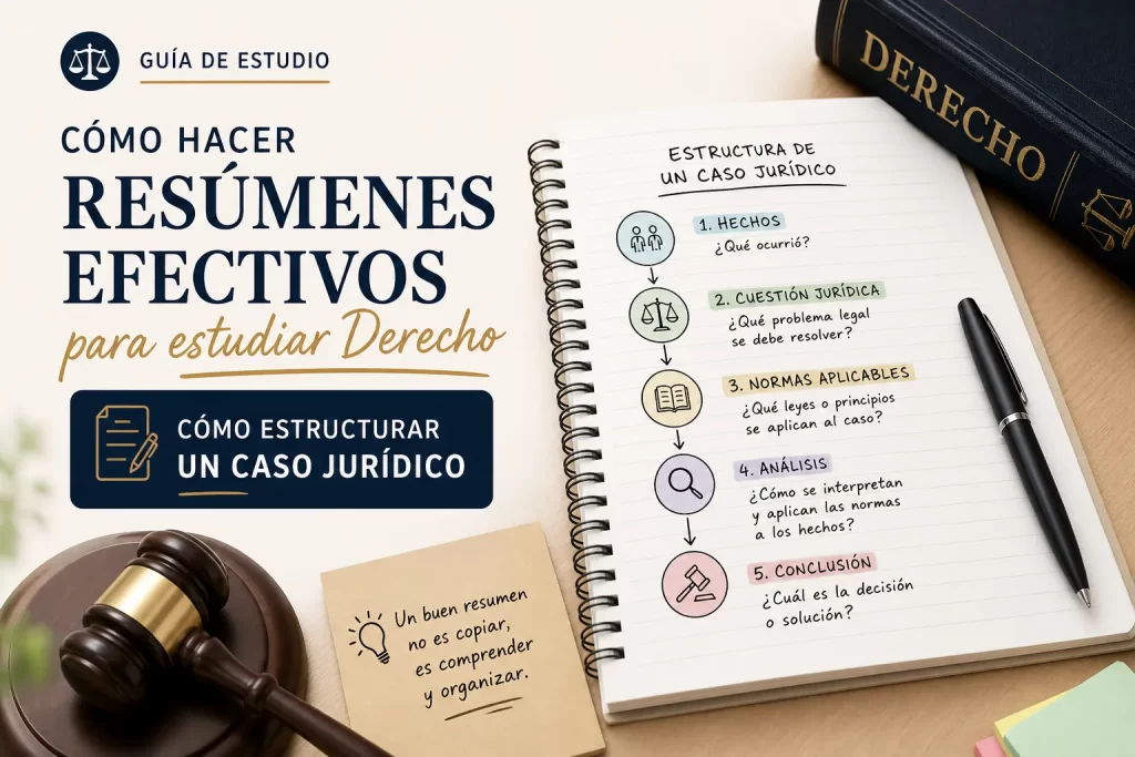 cómo hacer resúmenes efectivos para estudiar Derecho Cómo estructurar un caso jurídico