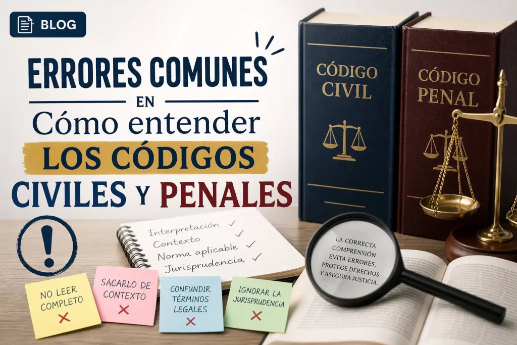 errores comunes en Cómo entender los códigos civiles y penales