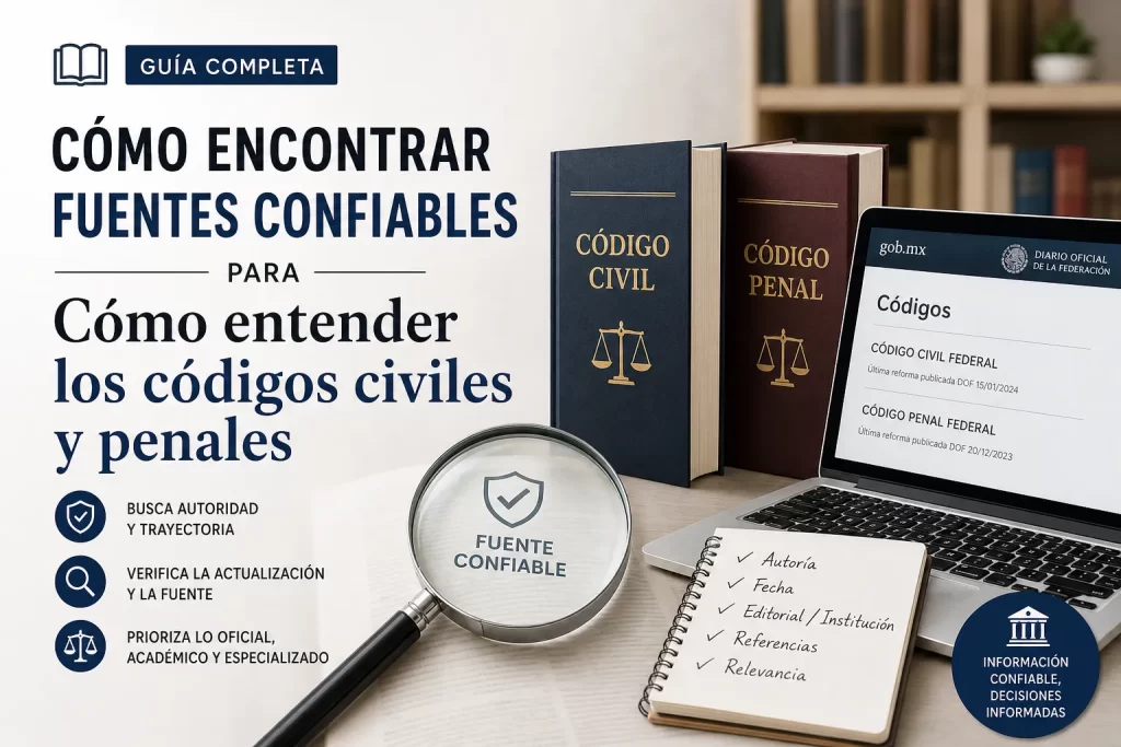cómo encontrar fuentes confiables para Cómo entender los códigos civiles y penales