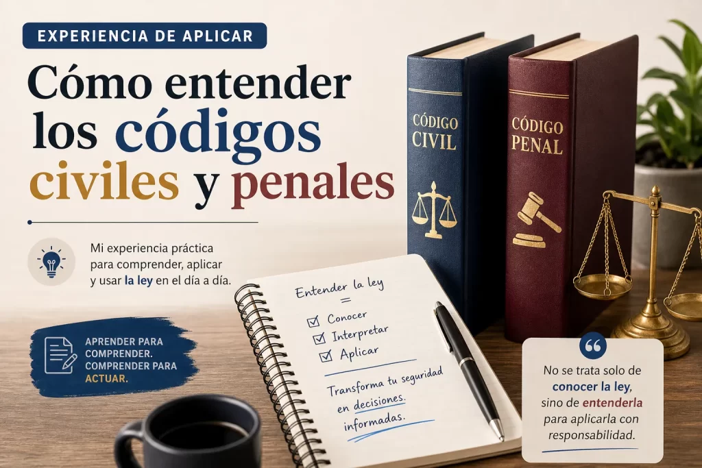 experiencia de aplicar Cómo entender los códigos civiles y penales