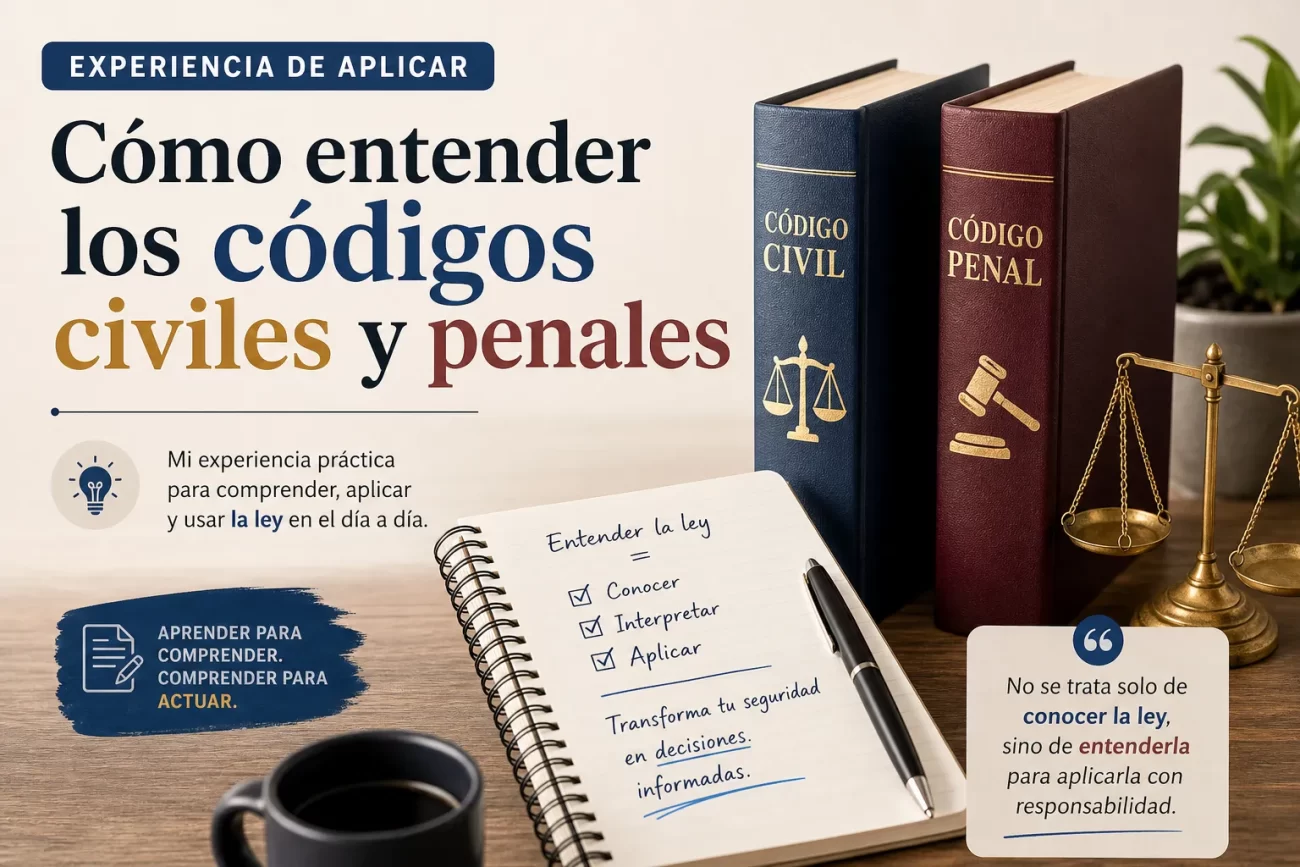 experiencia de aplicar Cómo entender los códigos civiles y penales