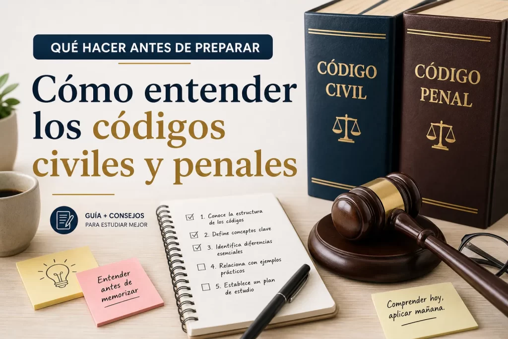qué hacer antes de preparar Cómo entender los códigos civiles y penales